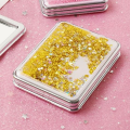Compact Makeup Mirror,Liquid Floating Quicksand Glitter Small Makeup Mirror for Girls. 