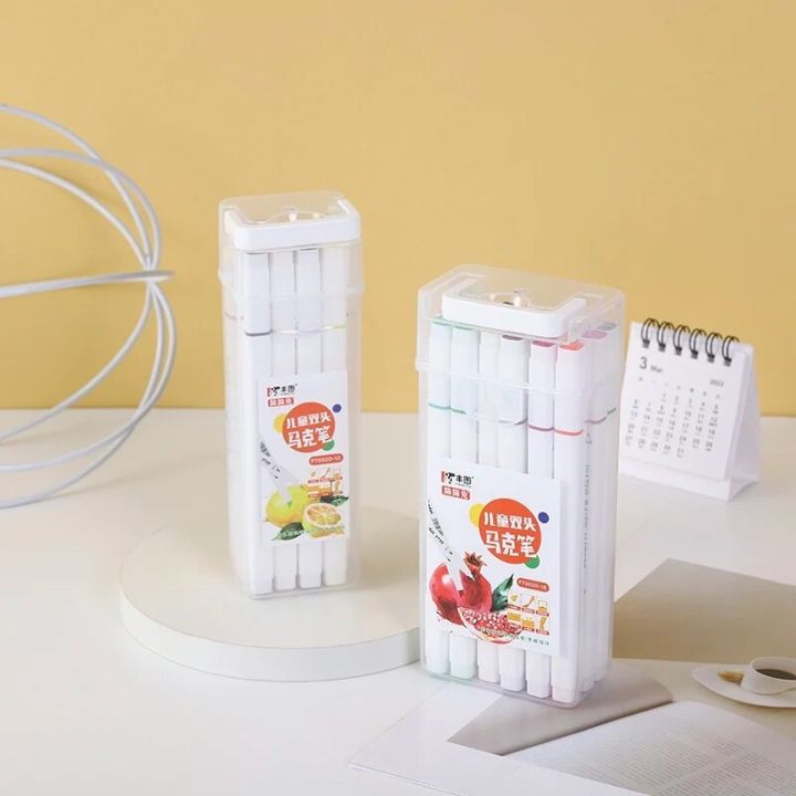 18 36 48 pcs/set Highlight Pen Solid Color School Stationery Marker Office Supplies Student Marker Textbook Highlighter Gift