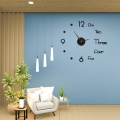 3D Wall ClockCreative 3D Acrylic Mirror Stickers Wall Clock DIY Digital Clock Quartz Needle Horloge Modern Design Living Room Home Decor. 