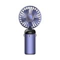 3000mAh Handheld Mini Fan Foldable Portable Neck Hanging Fans 5 Speed USB Rechargeable Fan with Phone Stand and Display Screen. 