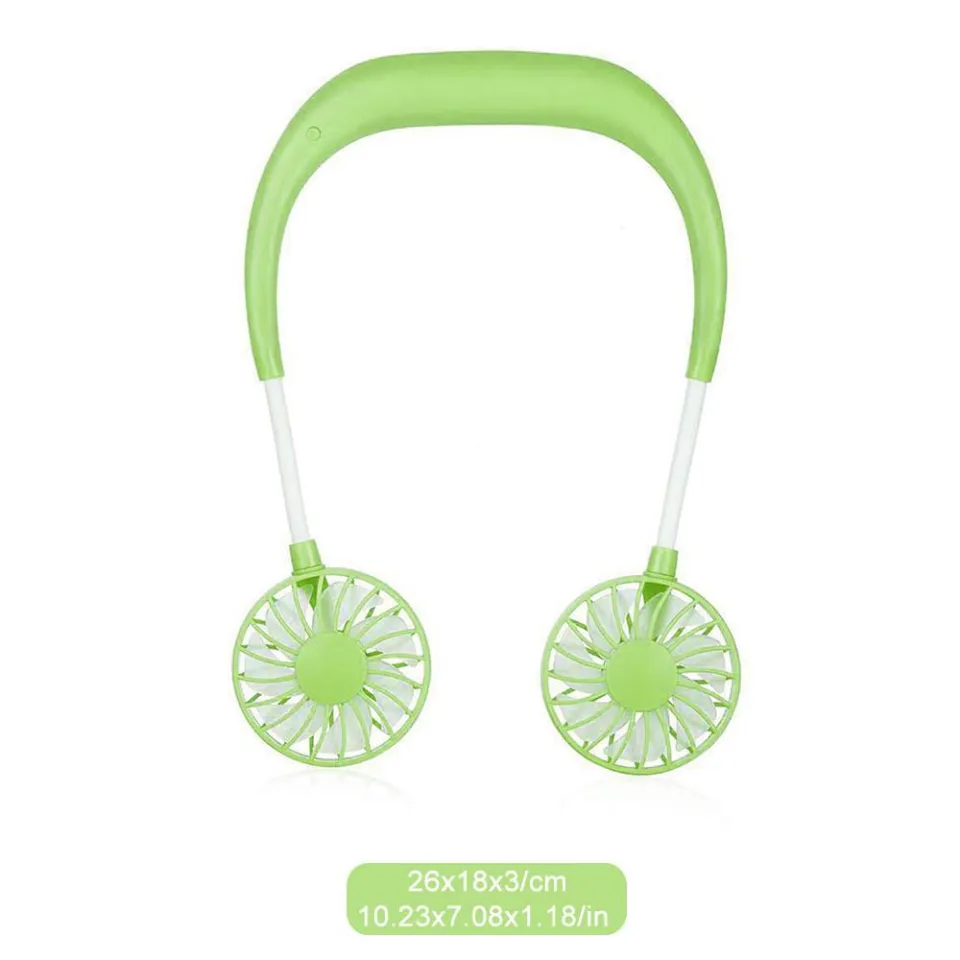 New Hanging Neck Fan, Outdoor Wearable Lazy Sports Fan USB Charging Portable Double Head Fan