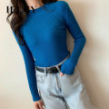 IELGY autumn half-high neck long-sleeved sweater women's inner wear bottoming shirt slim-fit half-high neck sweater women. 