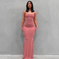 Satin Slip Sleeveless Backless Maxi Dress Women 2022 Y2k Summer Bodycon Elegant Outfits Ladies Birthday Party Club Sundress.