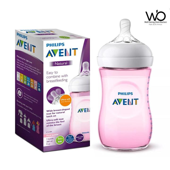 Baby%20Feeder%20%7C%20Philips%20Avent%20Natural%20Ultra%20Soft%20&%20Flexible%20Pink%20Feeding%20Bottle%20for%201%20month+%201%20Bottle%20%7C%20260ml%20-%20Image%202