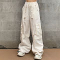 Mall Goth White Cargo Pants Women Gothic Hippie Streetwear Chain Punk Loose Pants Baggy Oversize Korean Style BQ. 