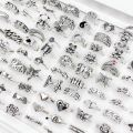 30Pcs/Lot Vintage Bohemian Rings for Women Girls Punk Hip Hop Butterfly Heart Flowers Skull Snake Finger Ring Set Jewelry Gift.