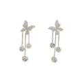 1 Pair Crystal Butterfly Pendant Tassel Earrings for Women Sparkly Rhinestone Dangle Earrings Lightweight Bohemian Long Chain Drop Dangle Butterfly Earrings Party Jewelry Gift.