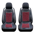 Car Wooden Bead Seat Cushion with cotton Border - Black (2Pcs).