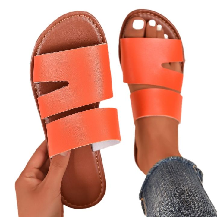 2023%20summer%20new%20straight%20slippers%20women's%20cross-border%20ladies%20casual%20sandals%20flat%20large%20size%20beach%20shoes%20foreign%20trade%20women%20-%20Image%205