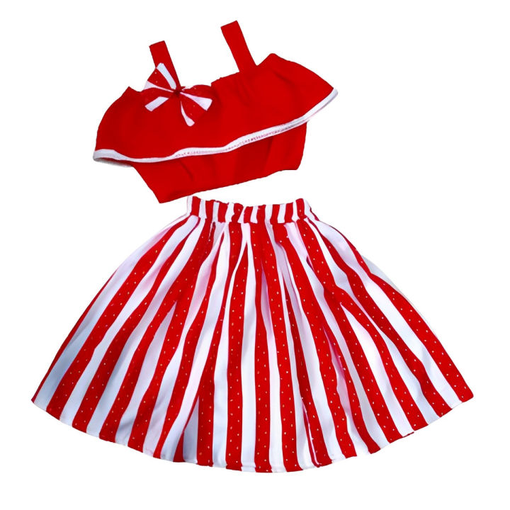 Handmade Baby girls Fashionable beautiful 2 piece skirts set for 1-12 years babies