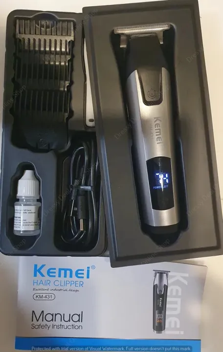 Kemei%20KM-431%20Rechargeable%20LCD%20Screen%20Professional%20Hair%20Trimmer%20for%20Men%20-%20Image%206