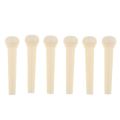 6 Pcs Bridge Pins For Acoustic Guitar - White and black. 