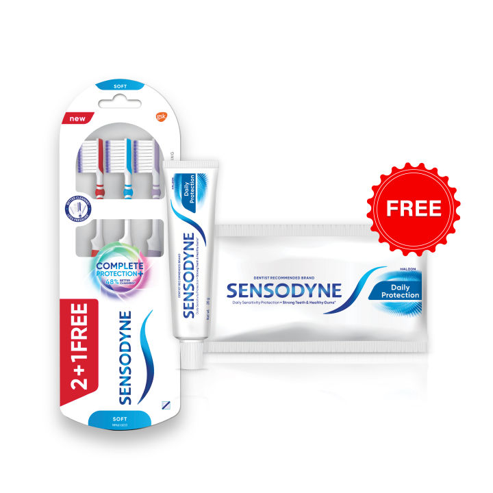 sensodyne complete protection toothbrush(2+1)p (FREE-20GM)