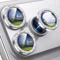 For Apple iPhone 17 Pro Max Apple iPhone 17 Pro  Camera Lens Protector Bling, Individual Diamond Metal Ring with 9H Hardness, Scratch-Proof Camera Screen Protector Case Friendly - Silver. 
