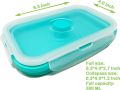 Set of 4 Collapsible Silicone Food Storage Container Leftover Meal box For Kitchen Bento Lunch Boxes BPA Free Microwave.