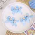 Japanese Korean Style Y2K Sweet Fabric Blue Double Bowknot Ribbon Love Heart Duckbill Hairpins Women Girls Kawaii Side Bangs Barrettes Hair Clips Hair Accessories.