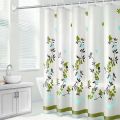 Leaves With Hook Shower Curtains Waterproof Mildew Proof Bathroom Curtains Green Pattern Thicker Partition Curtain Home Decoration.