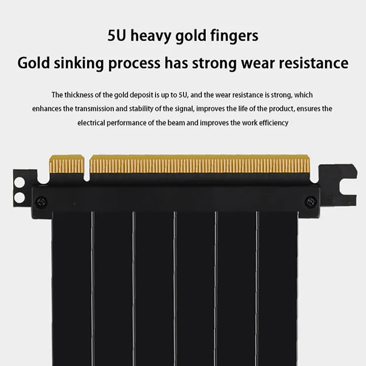 Full%20Speed%20PCIE%203.0%204.0%2016x%20Riser%20Cable%20Graphics%20Card%20Extension%20Cable%20PCIE%20Express%20GPU%20Expansion%20Card%20Riser%20Shielded%20Extender%20jingu%20-%20Image%204