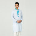 Semi Fit Embro Panjabi -  sky blue. 