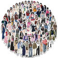 10/30/65pcs New Fashion Hand-painted Girl Sticker DIY Scrapbooking Journal Collage Album Characters Clothing Decoration Stickers. 