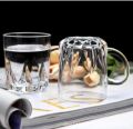 Everyday Use Good Quality Tea coffee Cup set Crystal Clear transparent Beautiful unique design Premium Cup Set 6 Piece 180 Ml. 