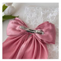 Korean Elegant Silk Long Bow Hair Clip Large Ribbon Hair Clip For Women.
