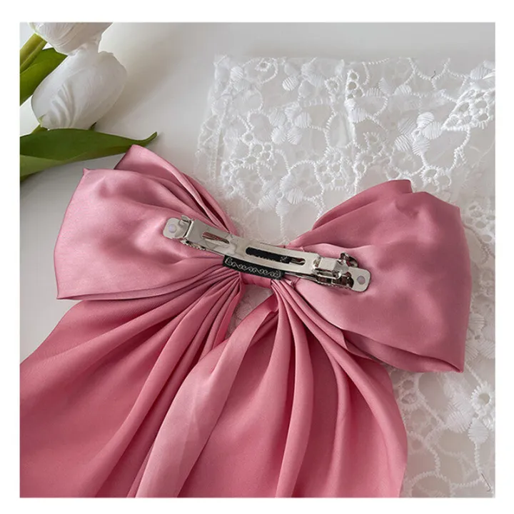 Korean%20Elegant%20Silk%20Long%20Bow%20Hair%20Clip%20Large%20Ribbon%20Hair%20Clip%20For%20Women%20-%20Image%207