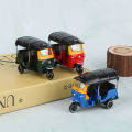 Alloy Tricycle Retro Simulation Model Three Wheeled Motorcycle Toy Diecast Hot Sale Autorickshaw Car Model Figure Toys For Kids.