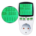 1 PCS Plug Electricity Usage Monitor Energy Monitor with LCD Display for Solar System/PV System EU Plug. 