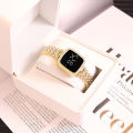 Golden - Women's Plush Digital Square Watch.