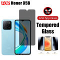 For Honor X5B Shockproof Phone Case Honor X7C Privacy Tempered Glass Screen Protector+Lens Protective Film.