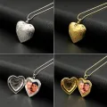 Love Heart Locket Pendants for Women Men Openable Photo Frame Picture Necklace. 