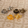 1Set 1:12 Dollhouse Miniature Teapot Cup Saucer Metal Tea Set Dining Table Model Decor Toy Doll House Accessories Fayshow. 