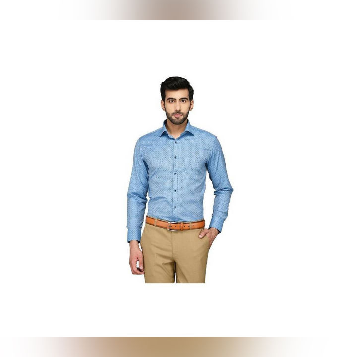 Printed Cotton Long Sleeve Formal Shirt For Men