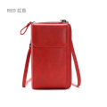 Girls Pure Color Fashion Single Crossbody Bags Female Soft Leather Mobile Phone Purse Women Large Capacity Zipper Messenger Bag.
