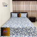 Cotton Fabric Printed 7 Feet by 8.5 Feet Double King Size Bedsheet Set with Two Pillow Covers Bed Sheet. 