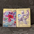 5000 HP Metal Pokemon Cards Spanish Mewtwo Charizard Pikachu Gengar Shiny Iron Pokémon GX Vmax EX Game Children Toys Gift.
