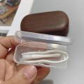 contact case for travel portable contact case with mirror rectangle, lovely and colorful, especially elegant 4-piece set Wood grain contact lens case compact eye. 