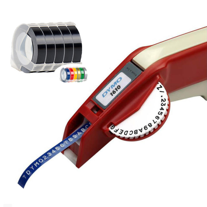 Dymo Label maker machine Dymo 1610 Manual typeprinter Dymo Manual Label Printer Manual Labeller suit for 6/9mm 3D Embossing tape minghao