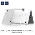 WIWU  13 inch Case for Macbook Air 2020 M1 A2338 A2289 A2251 Ultra Thin Plastic Hard Shell Case- Transparent. 