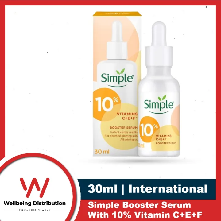 Simple Serum With 10% Vitamin C+E+F 30ml | For Youthful Glowing Skin & Instant Visible Results | For All Skin Types