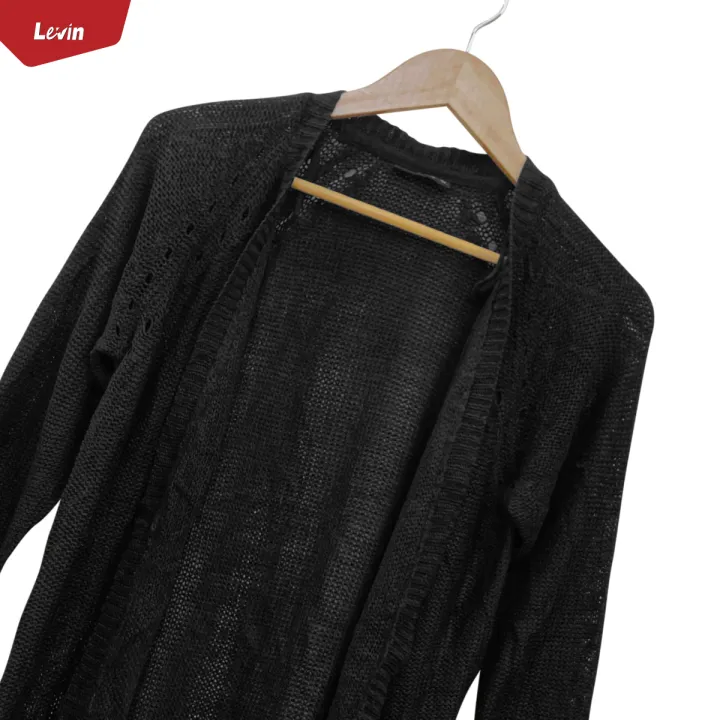 Women's%20Three%20Quarter%20Sleeve%20Open%20Front%20Cardigan%20From%20Levin%20-%20Image%203