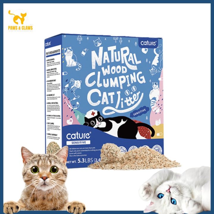 Cature Natural Wood Clumping Cat Litter with Sensitive - 5.3LBS (2.4 kg)