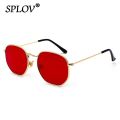 Hexagon Men Women Sunglasses Square Polygon Sun Glasses Brand Designer Retro Shades Metal Frame Eyewear TOP UV400 de sol hombre. 