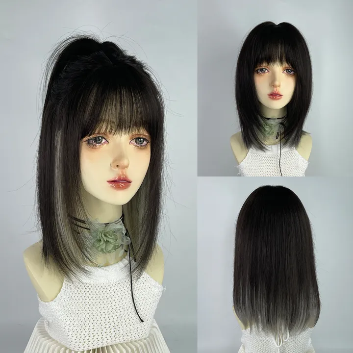 VICWIG%20Mullet%20Head%20Wig%20Short%20Synthetic%20Straight%20Black%20Fluffy%20Natural%20Wolf%20Tail%20Hair%20Men%20and%20Women%20Wig%20for%20Daily%20Party%20Cosplay%20-%20Image%207