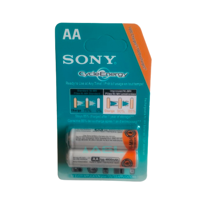 Sony AA 4600mAh 1.2V  Rechargeable Battery (Pair)