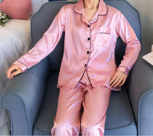 Ladies%20Pajamas%20Set%20Long%20Sleeve%20Soft%20Lounge%20Wear%20Silk%20Satin%20Pj%20-%20Image%203