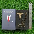 Medical Professionals / Doctor Brooch Set – 3pcs Suit & Collar Accessories for Men & Women. 