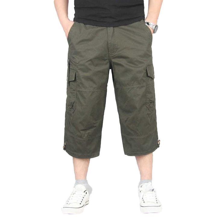 3XL%20Men%20Solid%20Color%20Breathablecket%20Loose%20Straight%20Capri%20Cropped%20Pants%20Trousers%20-%20Image%203