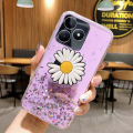 For Realme Note 50 4G Case Glitter Bling Soft Stars Moon Sequins Chrysanthemum Flowers Folding Bracket Transparent Silicone For Realme Note 50 Back Cover.